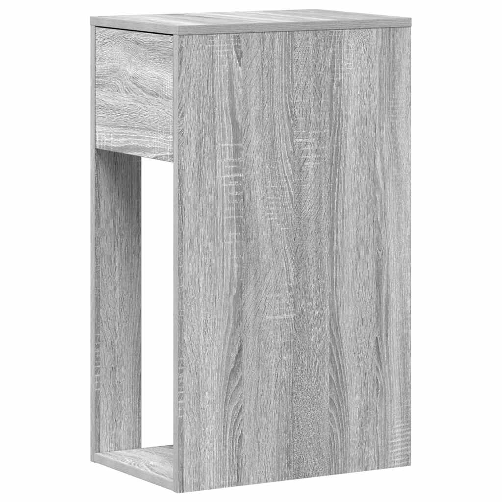 Grey Sonoma Computer Tower Stand with Drawer, 30x44x74 cm
