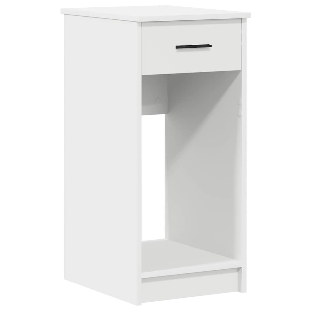 White Computer Tower Stand with Drawer, 35x45x77 cm - Sleek & Durable