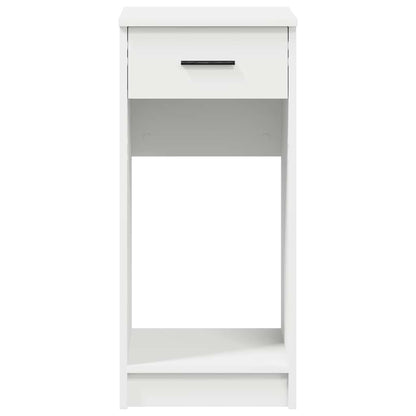 White Computer Tower Stand with Drawer, 35x45x77 cm - Sleek & Durable