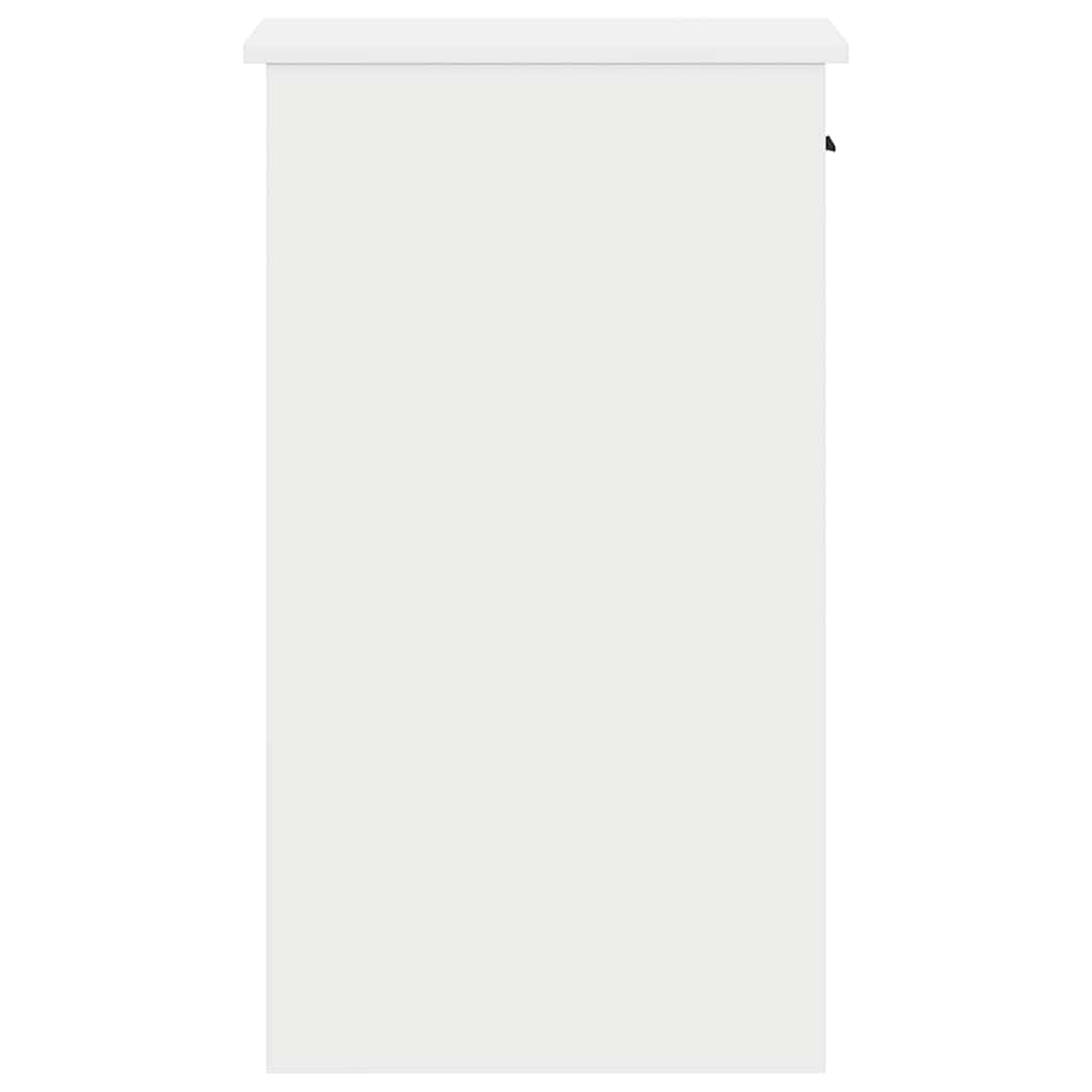 White Computer Tower Stand with Drawer, 35x45x77 cm - Sleek & Durable