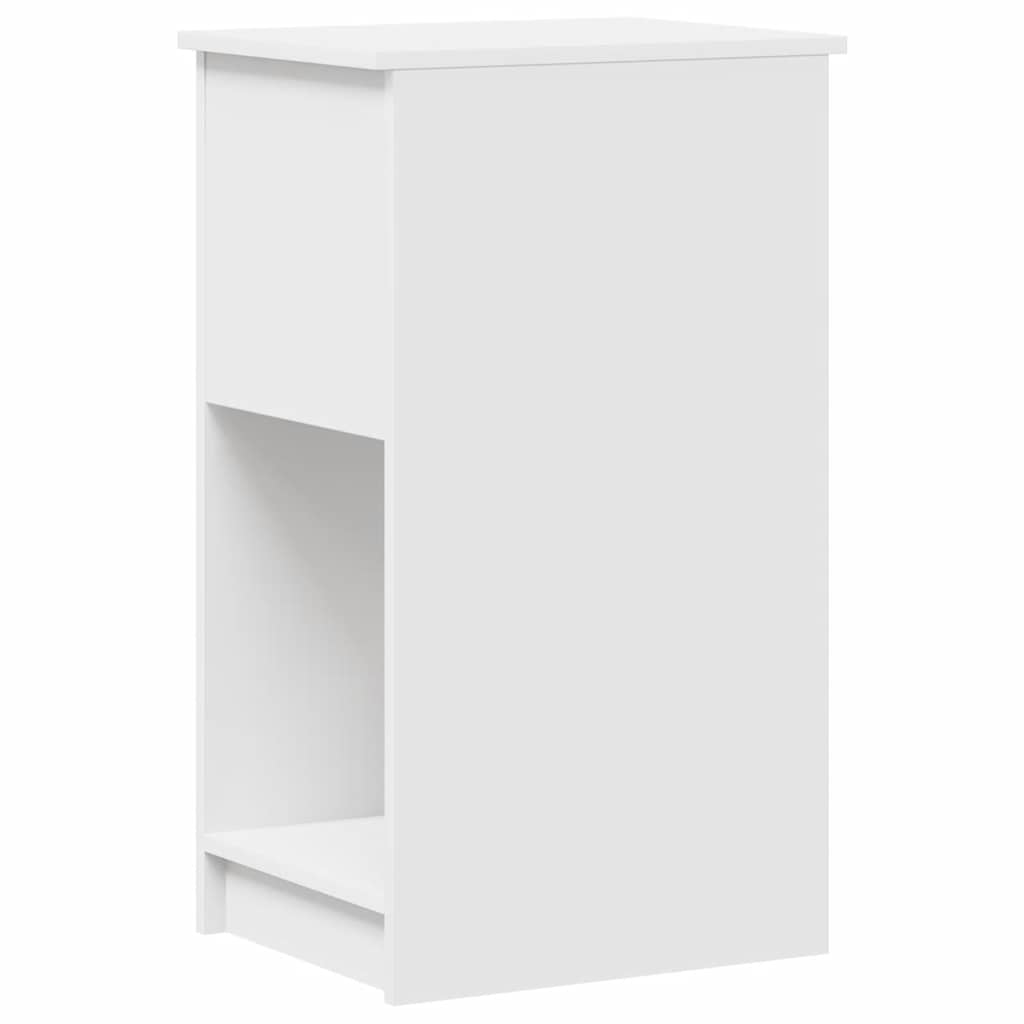 White Computer Tower Stand with Drawer, 35x45x77 cm - Sleek & Durable