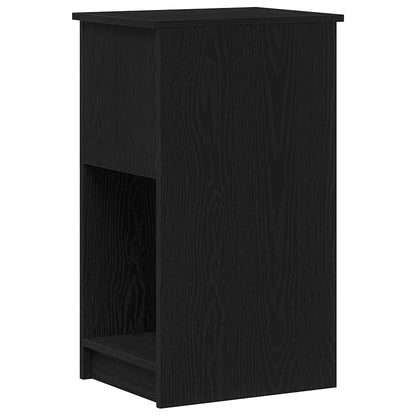 Black Computer Tower Stand with Drawer - 35x45x77 cm, Sleek Design