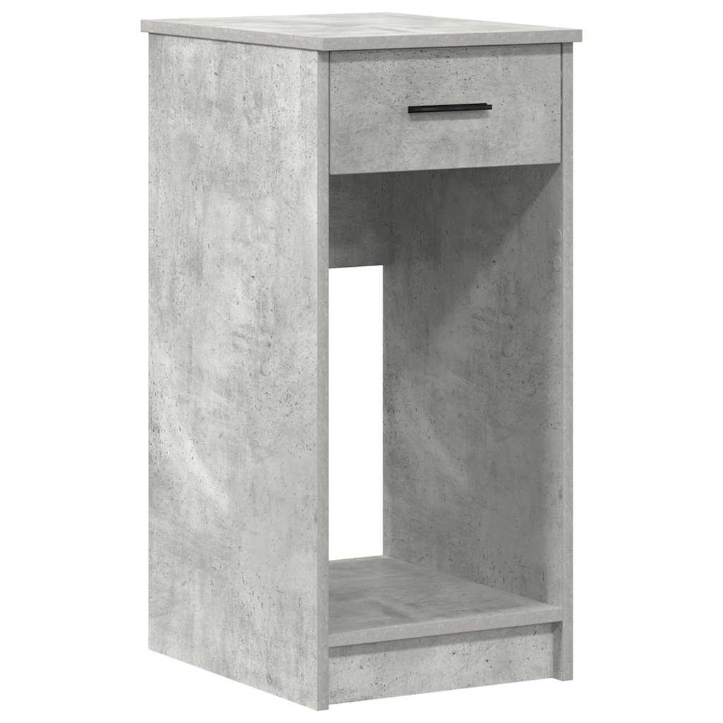 Concrete Grey Computer Tower Stand with Drawer, 35x45x77 cm