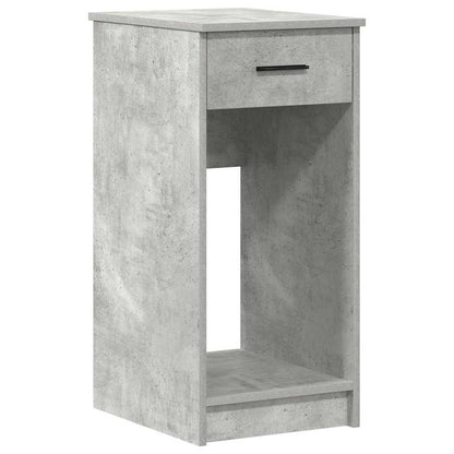 Concrete Grey Computer Tower Stand with Drawer, 35x45x77 cm