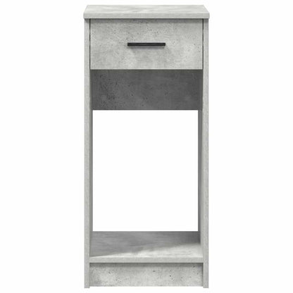 Concrete Grey Computer Tower Stand with Drawer, 35x45x77 cm