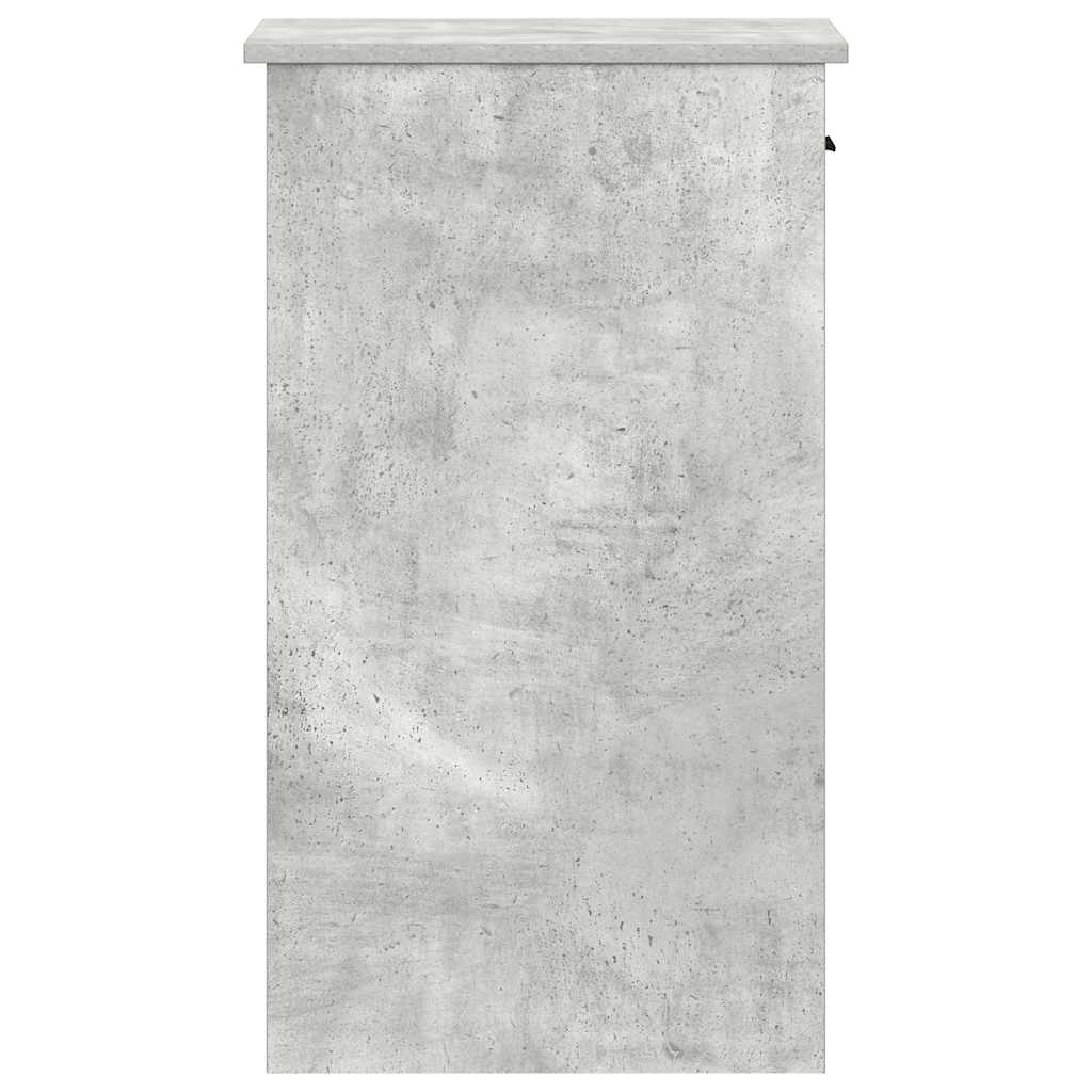 Concrete Grey Computer Tower Stand with Drawer, 35x45x77 cm