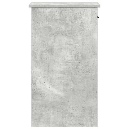 Concrete Grey Computer Tower Stand with Drawer, 35x45x77 cm