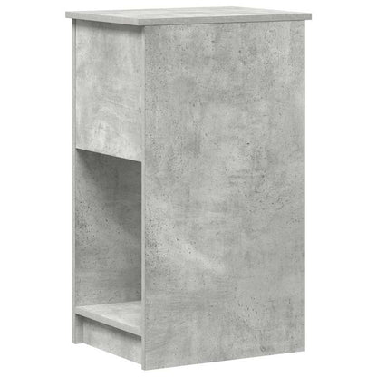 Concrete Grey Computer Tower Stand with Drawer, 35x45x77 cm