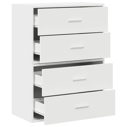 Cabinets with 2 Drawers 2 pcs White 60x31x40 cm Engineered Wood