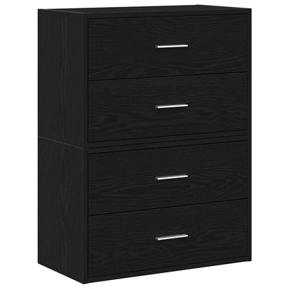 Cabinets with 2 Drawers 2 pcs Black Oak 60x31x40 cm Engineered Wood