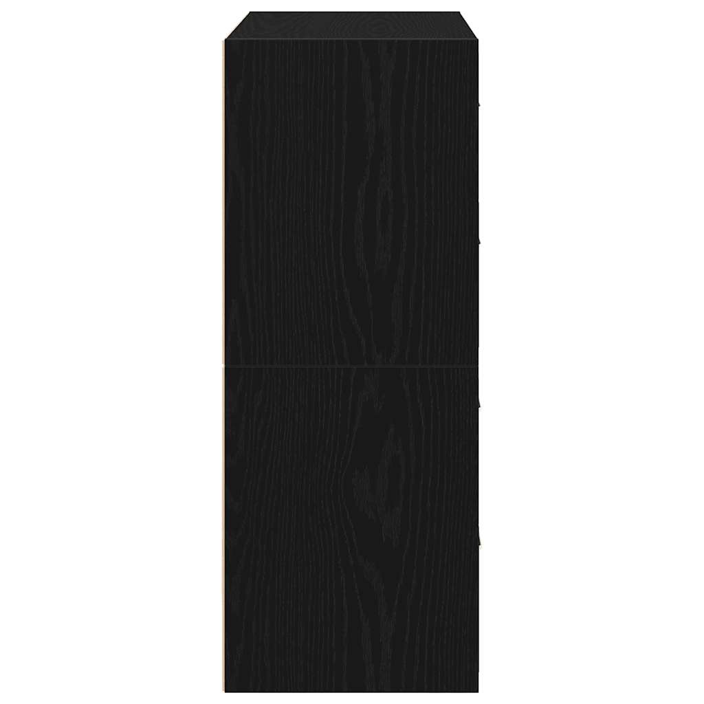 Cabinets with 2 Drawers 2 pcs Black Oak 60x31x40 cm Engineered Wood