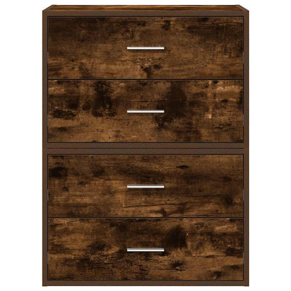 Cabinets with 2 Drawers 2 pcs Smoked Oak 60x31x40 cm Engineered Wood