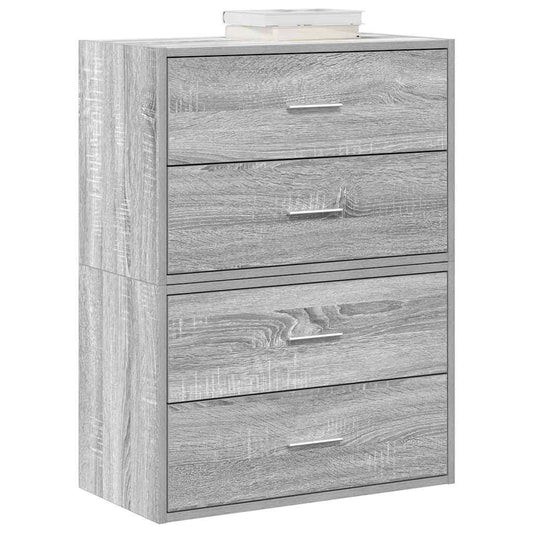 Cabinets with 2 Drawers 2 pcs Grey Sonoma 60x31x40 cm Engineered Wood