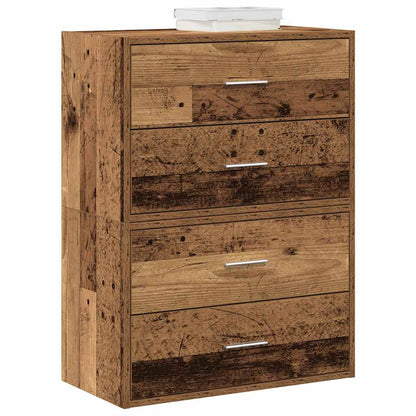Cabinets with 2 Drawers 2 pcs Old Wood 60x31x40 cm Engineered Wood