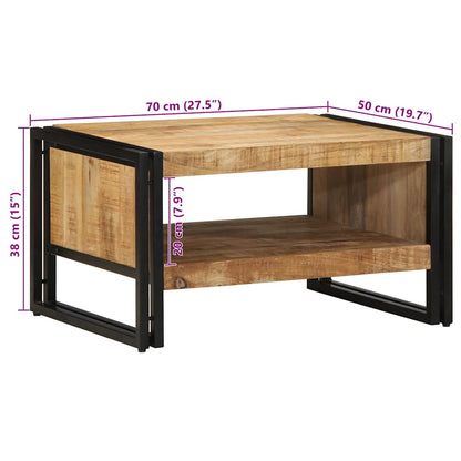 Coffee Table 70x50x38 cm Solid Rough Wood Mango
