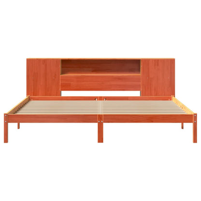 Bookcase Bed without Mattress Wax Brown 180x200 cm Super King Solid Wood Pine