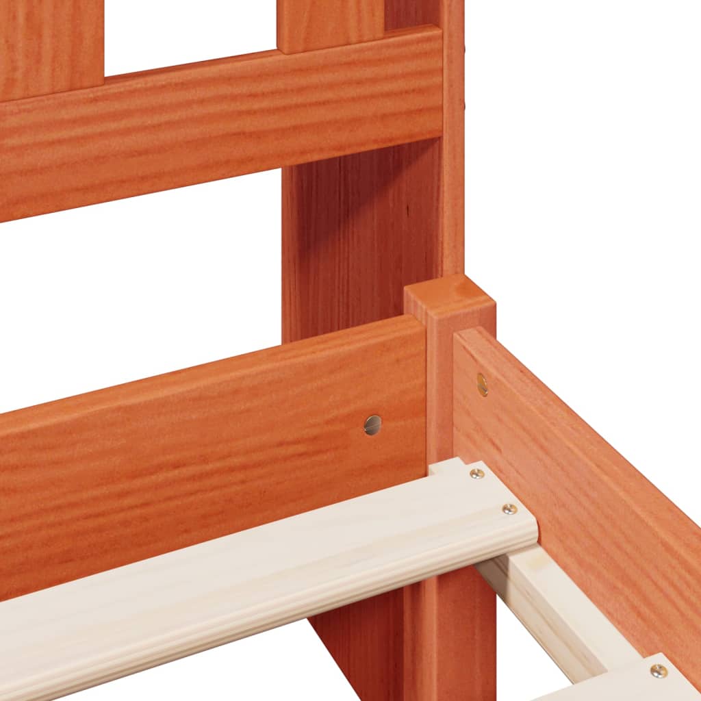 Bookcase Bed without Mattress Wax Brown 140x200 cm Solid Wood Pine