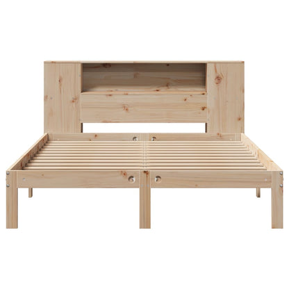 Solid Pine Wood Bookcase Bed Frame 120x200cm - No Mattress Included