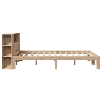 Solid Pine Wood Bookcase Bed Frame 120x200cm - No Mattress Included
