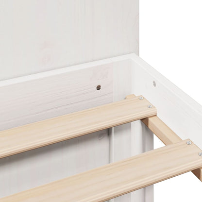 Solid Wood Pine Bookcase Bed, White, 120x200cm - No Mattress