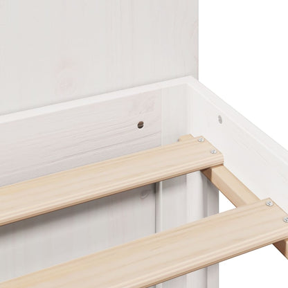 White Pine Wood King Size Bookcase Bed Frame 150x200 cm