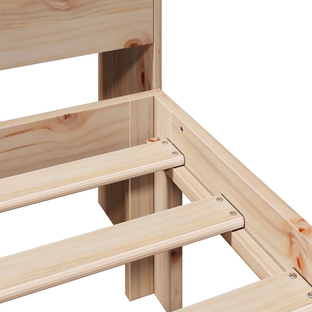 Solid Pine Wood Bookcase Bed 90x190 cm Single (No Mattress)