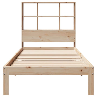 Solid Pine Bookcase Bed Frame 90x190 cm Single (Mattress Not Included)