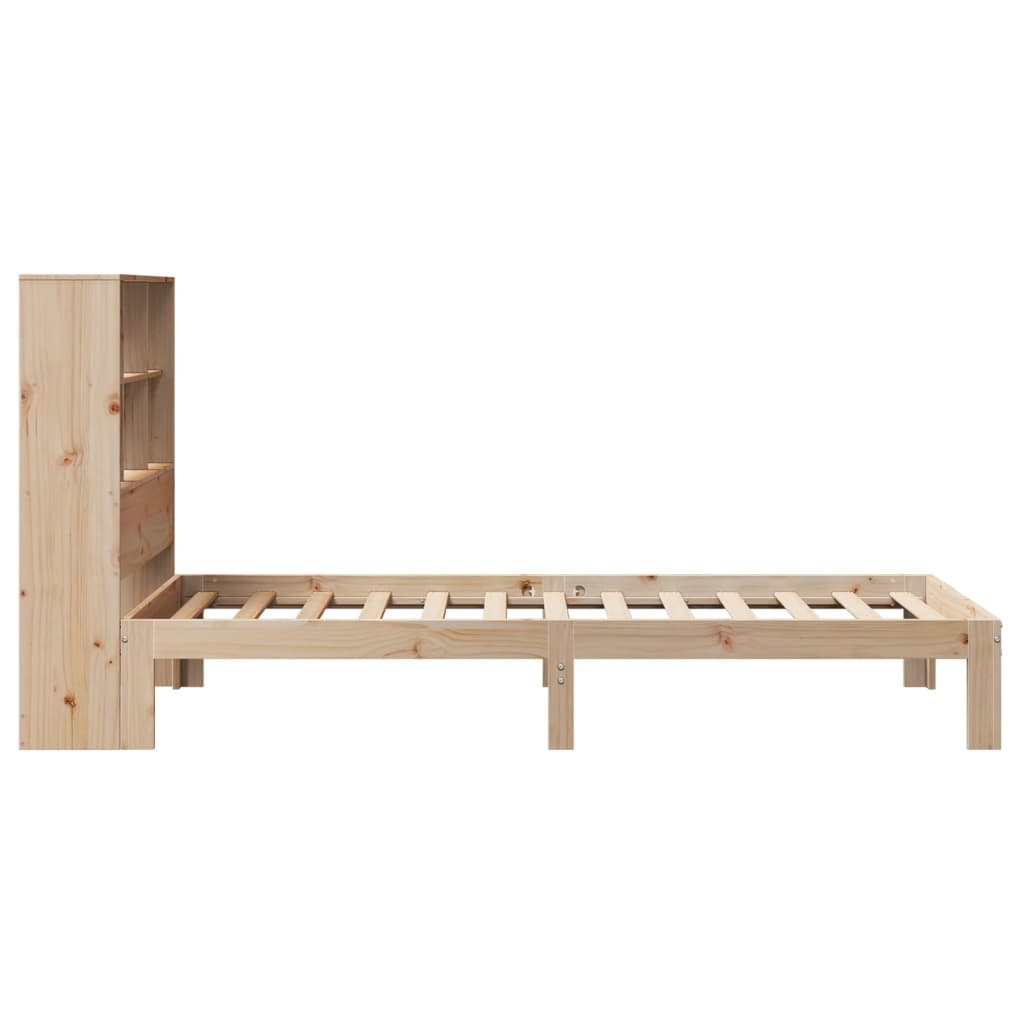 Solid Pine Bookcase Bed Frame 90x190 cm Single (Mattress Not Included)