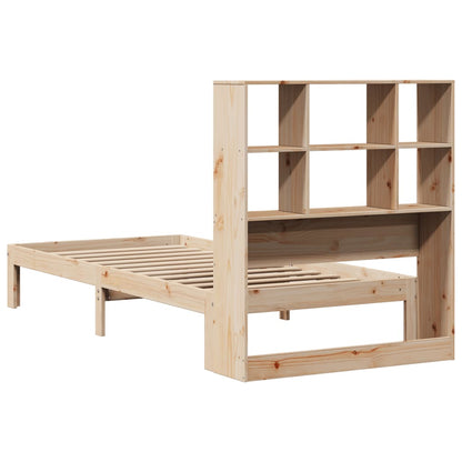 Solid Pine Bookcase Bed Frame 90x190 cm Single (Mattress Not Included)