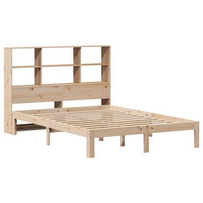 Solid Pine Bookcase Bed Frame 140x200cm | No Mattress Included