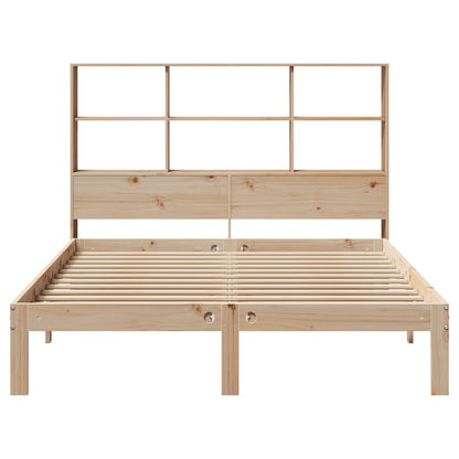 Solid Pine Bookcase Bed Frame 140x200cm | No Mattress Included