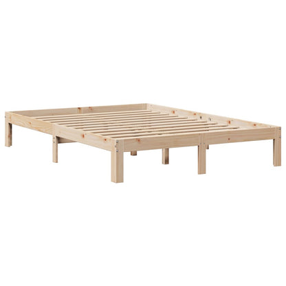 Solid Pine Bookcase Bed Frame 140x200cm | No Mattress Included