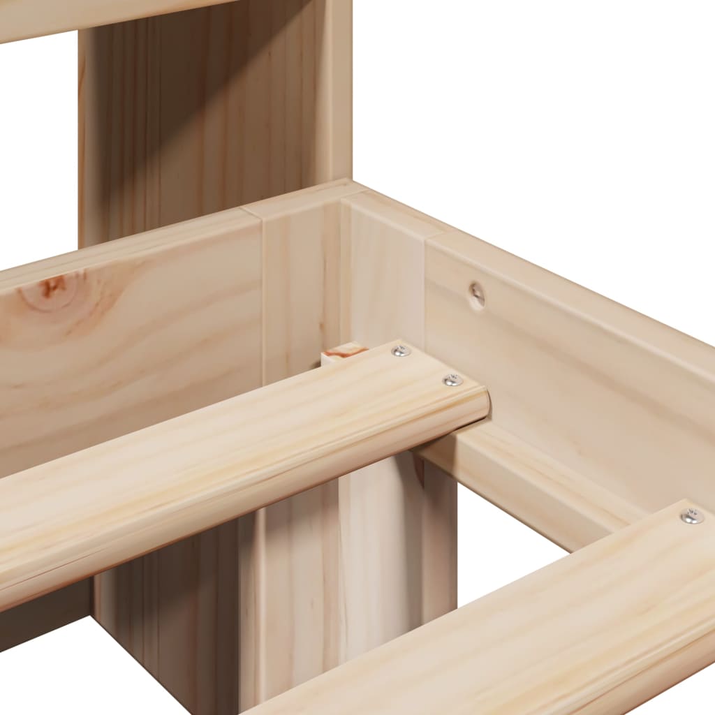 Solid Pine Bookcase Bed Frame 140x200cm | No Mattress Included