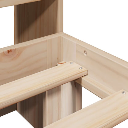 Solid Pine Bookcase Bed Frame 140x200cm | No Mattress Included