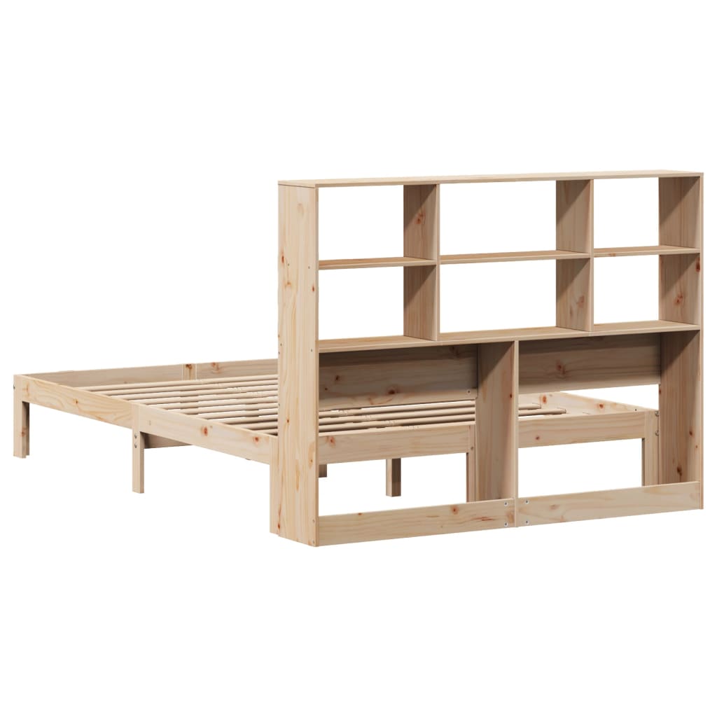 Solid Pine 160x200cm Bookcase Bed - No Mattress Included