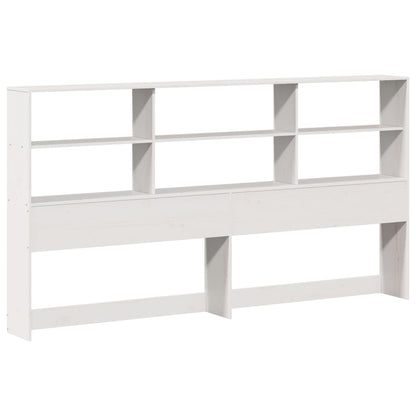 White Solid Pine Super King Bookcase Bed Frame 180x200 cm