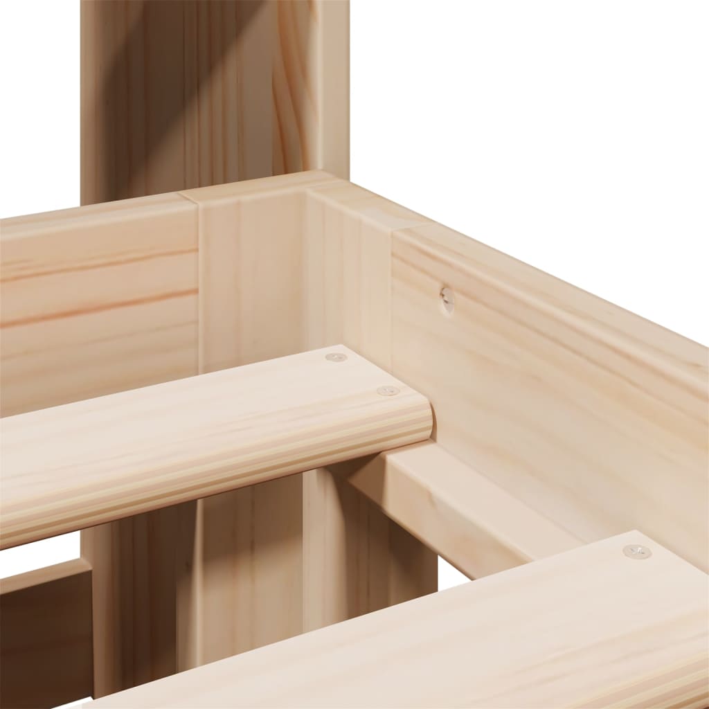 Solid Pine Bookcase Bed 160x200cm - Mattress Not Included