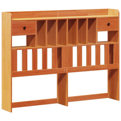Solid Pine Bookcase Bed, Wax Brown 140x200cm - No Mattress
