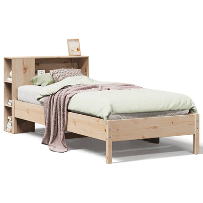 Solid Pine Bookcase Bed 75x190 cm Small Single - No Mattress