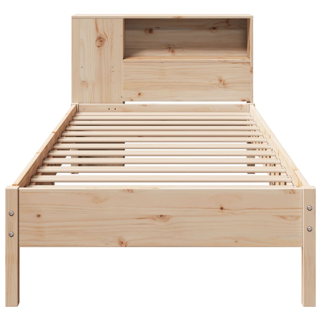 Solid Pine Bookcase Bed 75x190 cm Small Single - No Mattress