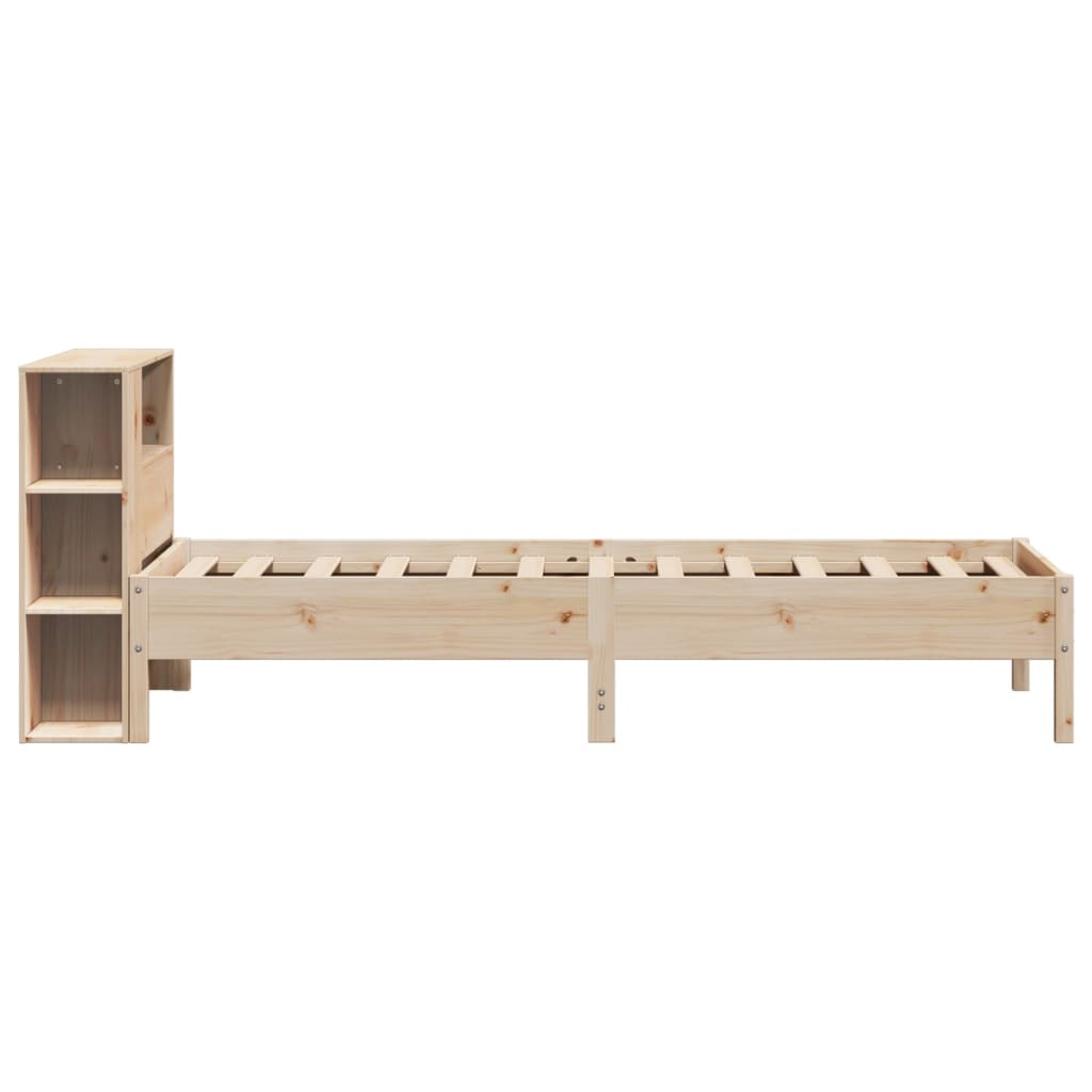 Solid Pine Bookcase Bed 75x190 cm Small Single - No Mattress