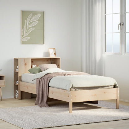 Solid Pine Bookcase Bed 75x190 cm Small Single - No Mattress