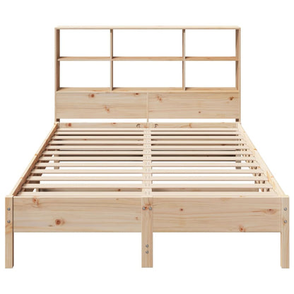 Solid Pine Wood Bookcase Bed, 140x190 cm, No Mattress Included