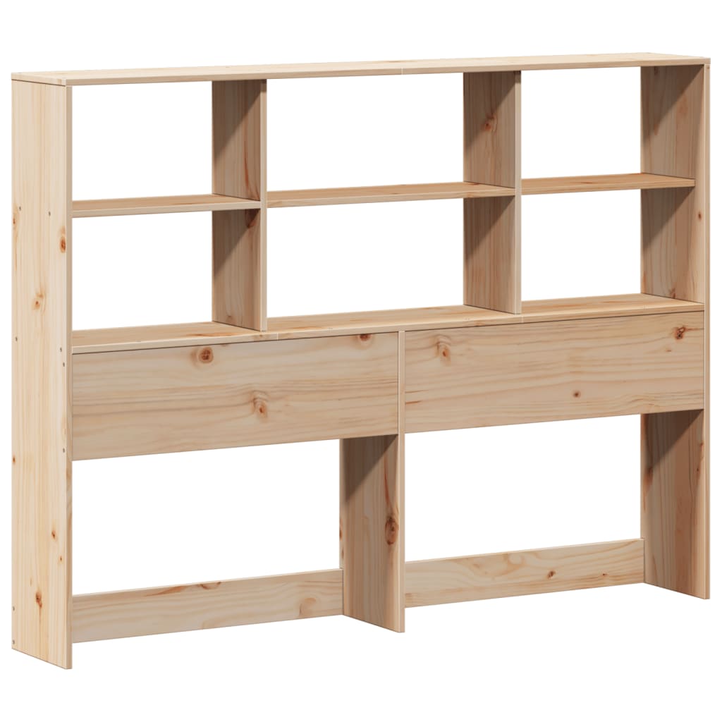 Solid Pine Wood Bookcase Bed, 140x190 cm, No Mattress Included