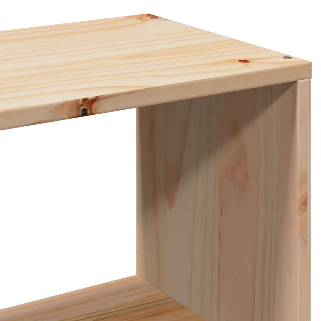 Solid Pine Wood Bookcase Bed, 140x190 cm, No Mattress Included