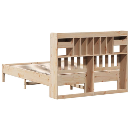 Bookcase Bed without Mattress 150x200 cm King Size Solid Wood Pine