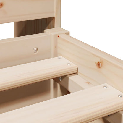 Solid Pine Bookcase Bed 140x200 cm - Mattress Not Included