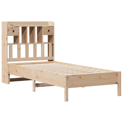 Solid Pine Wood Bookcase Bed Frame 75x190 cm Small Single
