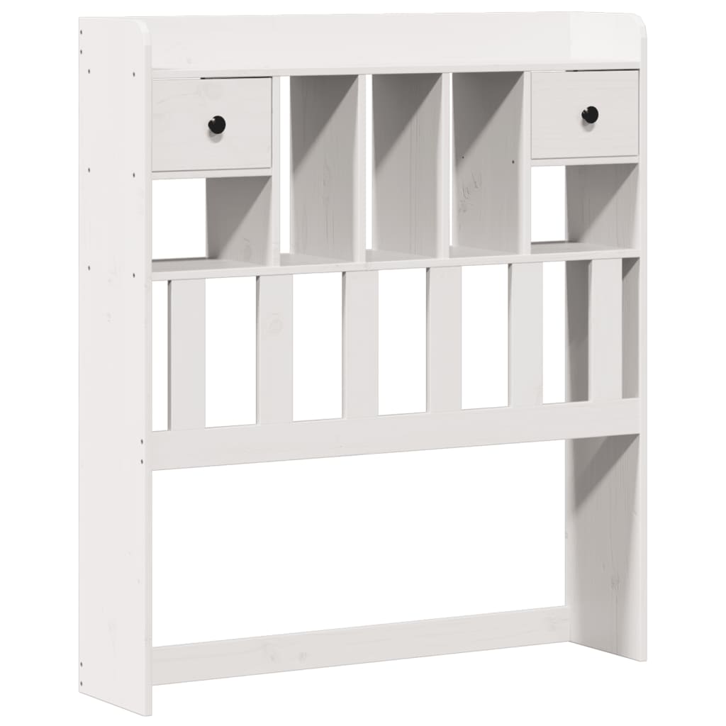 White Solid Pine Bookcase Bed 75x190 cm - Small Single Frame Only