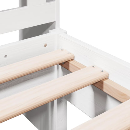 White Solid Pine Bookcase Bed 75x190 cm - Small Single Frame Only